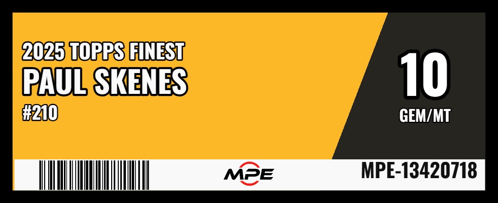 MPE color matched graded card label