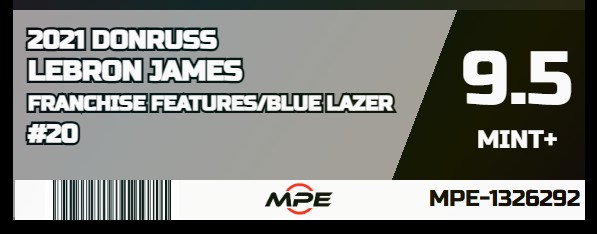 MPE standard graded card label